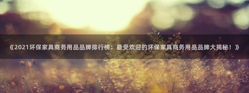 杏耀官网游戏：《2021环保家具商务用品品牌排行榜：最受欢迎