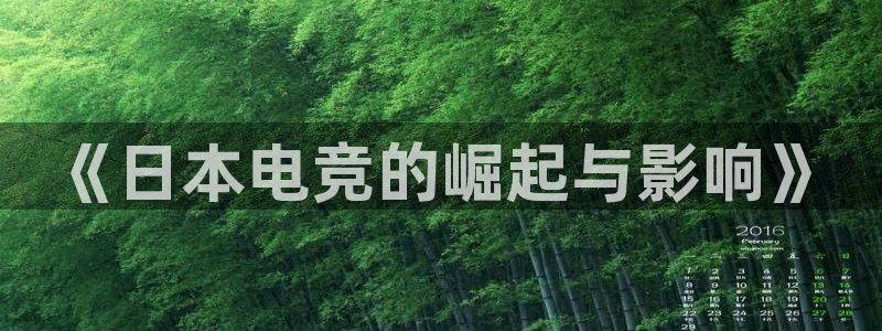 雷火电竞是干什么的：《日本电竞的崛起与影响》